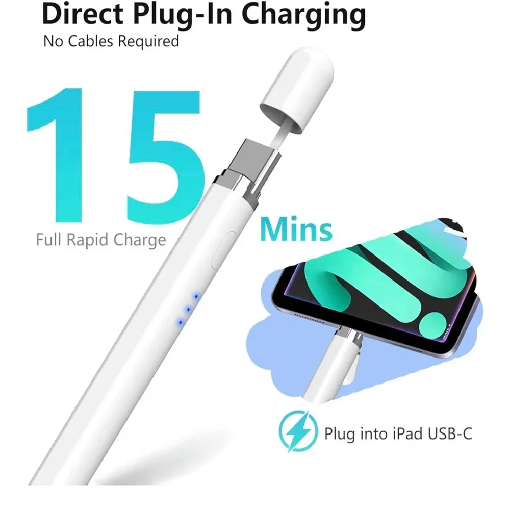 White Active Stylus Pen for Tablets - Precision Touch